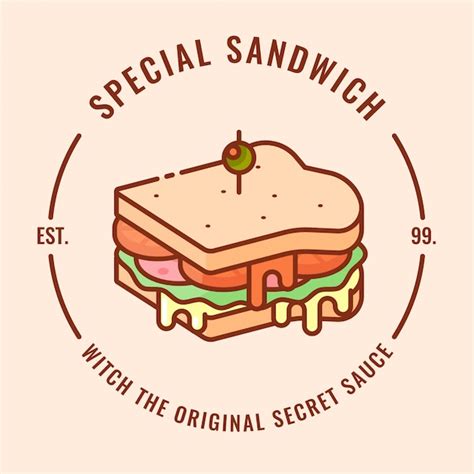 Sandwich Logo Design Premium Vector