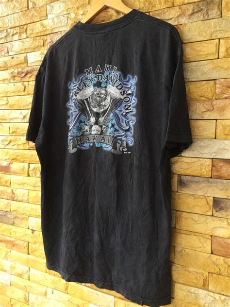 Vintage S Harley Davidson Maui Hawaii Tshirt Sie Xl Gem