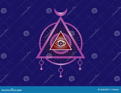 Sacred Masonic Symbol All Seeing Eye The Third Eye Isolated On White