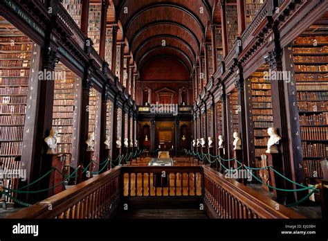 Long Room Library Trinity College Dublin Ireland Stock Photo Images