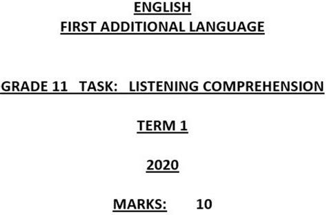 English Fal Gr Term Listening Comprehension Teacha