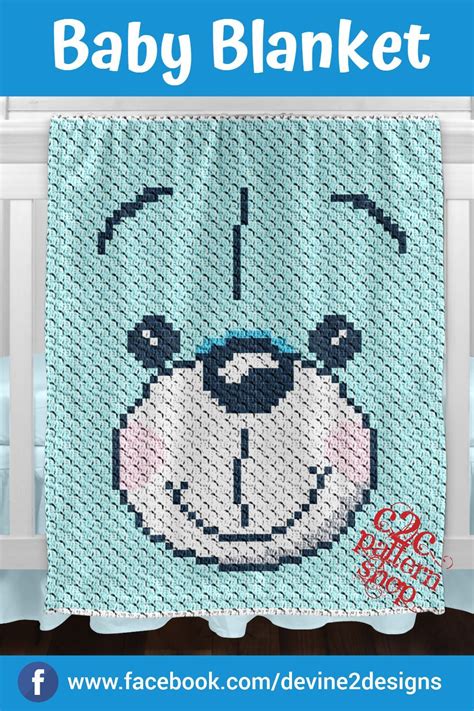 C2C Bear Baby Blanket Afghan Pattern Corner To Corner Cute Teddy