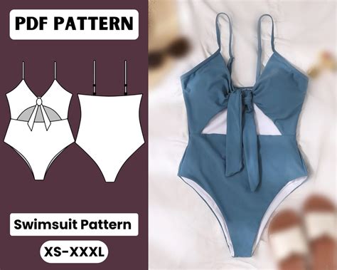 Cut Out One Piece Swimsuit Swimsuit Pattern Pdf Sewing Pattern Bikini