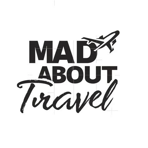 Logo Design For Mad About Travel Minimalistic Airplane Border Journey