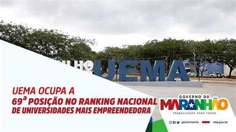 Uema ocupa a 69ª posição no Ranking Nacional de universidades mais