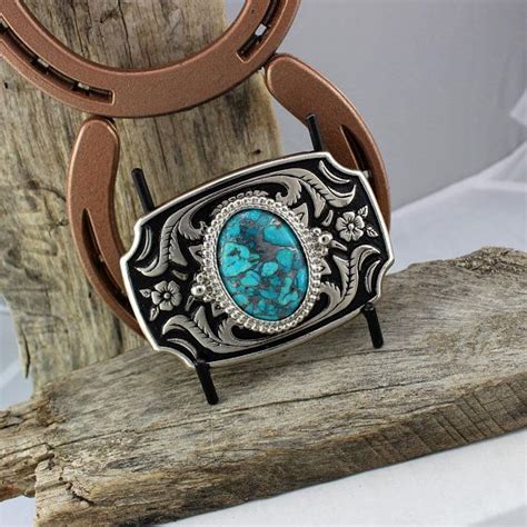 Mohave Purple Turquoise Buckle Western Style Belt Buckle Cowboy Belt