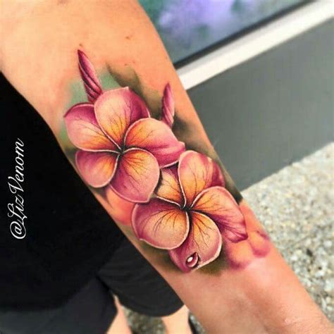 Nice Art By Liz Venom Plumeria Tattoo Hibiscus Tattoo Hawaii Flower