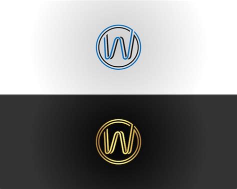 Ww Ou W Carta Inicial Do Logotipo Cone Modelo De Conceito Vetorial De