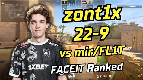 CS2 POV Spirit Zont1x 22 9 Solo Q Vs Mir FL1T Mirage FACEIT