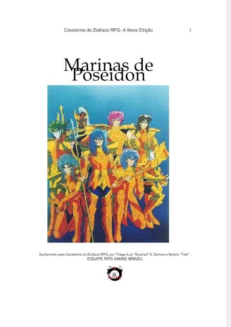 PDF RPG Ebook Cavaleiros Do Zodiaco Marinas De Poseidon