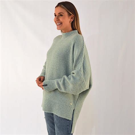 Blusa Tricot Biamar Ampla Verde Pole Modas