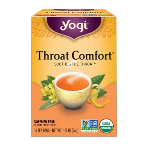 Yogi Throat Comfort Herbal Tea Bags 16 Ct Kroger