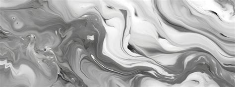 Un Fondo Abstracto En Blanco Y Negro Con Remolinos De Pintura Plateada