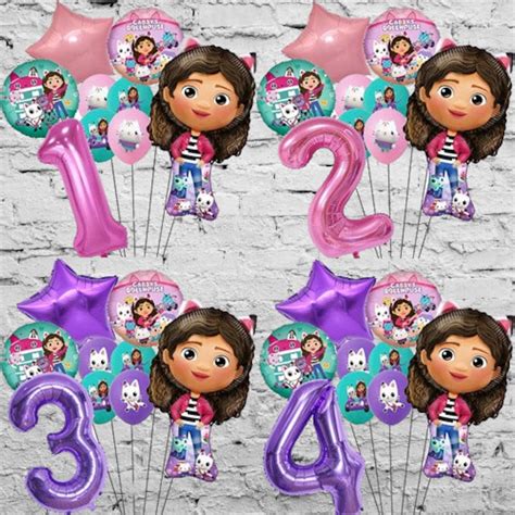 Gabby Dollhouse Birthday Balloons Girls Birthday Balloon Bundle