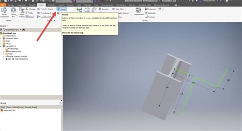 How To Change A Frame Generator Member Reference Line In Inventor