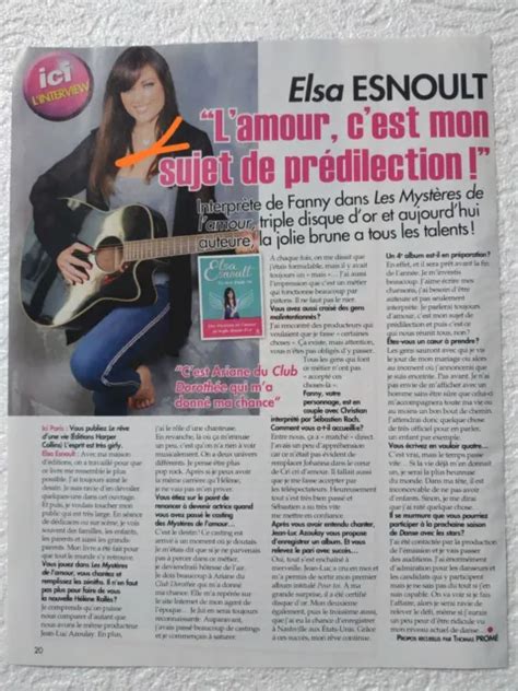 COUPURES DE PRESSE Elsa Esnoult Les mystères de l amour french clipping