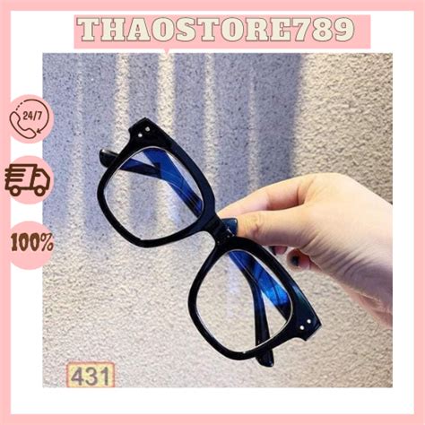 Kính Mắt Giả Cận Chấm Gọng Chữ V Form Vuông Siêu Hot Trend Shopee Việt Nam