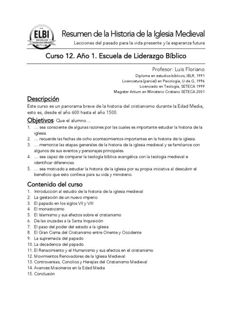 A112 Historia De La Iglesia Medieval Pdf