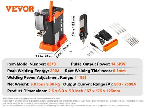 Vevor Battery Spot Welder Kw Capacitor Energy Storage Pulse