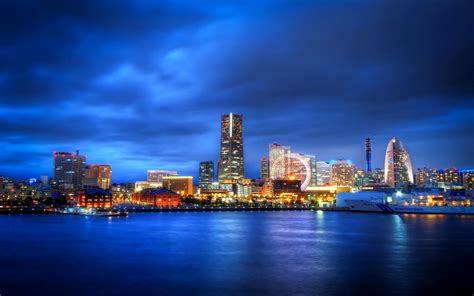 Japan Yokohama Kanagawa Prefecture City At Night Ferris Wheel