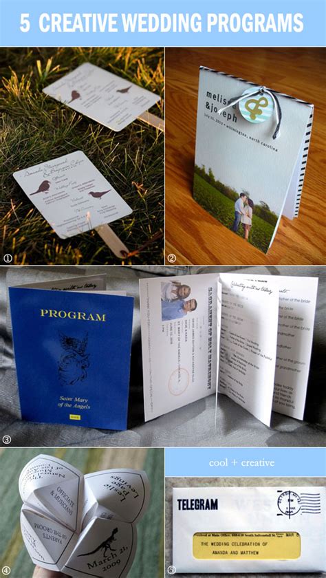 5 Cool and Creative Wedding Programs - Creative and Fun Wedding Ideas Made Simple