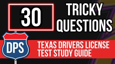 Texas Drivers License Test Study Guide Tricky Questions Youtube