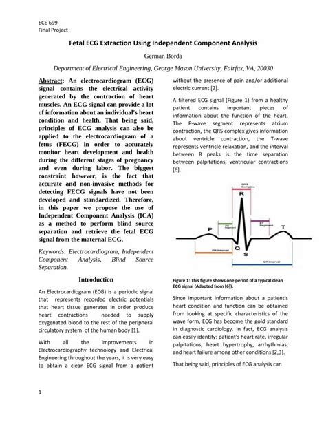 Pdf Fetal Ecg Extraction Using Independent Component Analysis