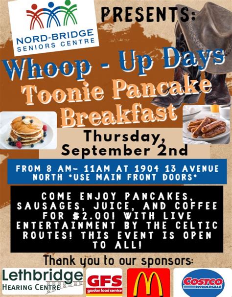 Events Nord Bridge Seniors Centre Lethbridge