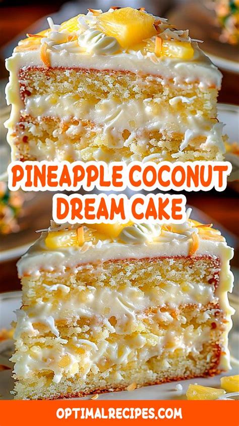 Pineapple Coconut Dream Cake Recipe - Tropical Delight | Recipe | Pineapple dessert recipes ...