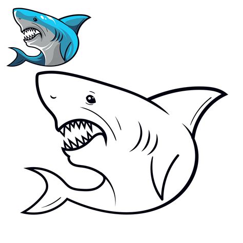 Shark Coloring Page For Simple Design Or Coloring Books Education Shark