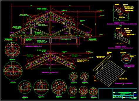 Planos De Detalle De Estructura De Techo De Madera En Dwg Autocad Sexiz Pix