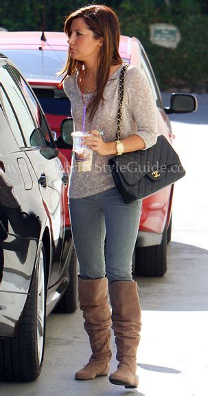 Ashley Tisdale Wearing Sam Edelman James Suede Over The Knee Boots