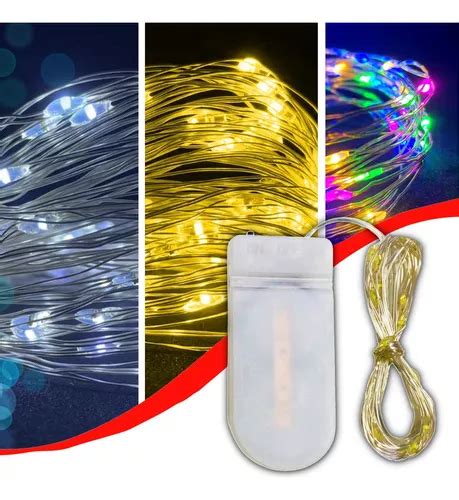 Fio Fada Prata Cordão Luz Cores 2m 20 Leds Cor Branco Quente MercadoLivre