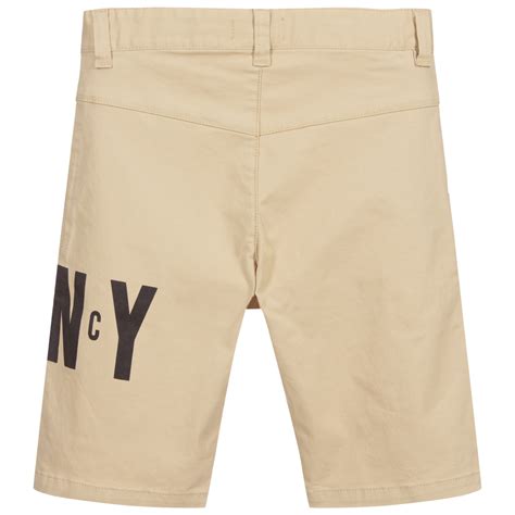 Dkny Teen Boys Beige Logo Shorts Childrensalon Outlet