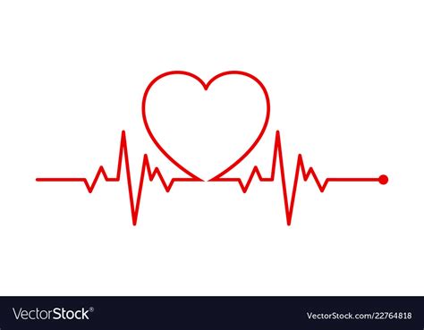 Heart Rhythm Electrocardiogram Ecg Ekg Signal Vector Image