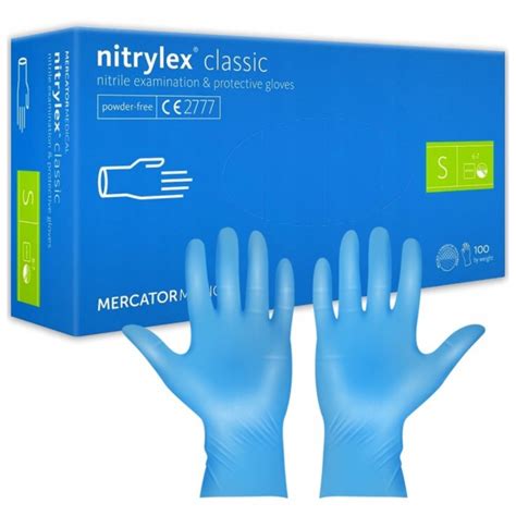 Rękawice Nitrylowe Niebieskie Nitrylex Classic rozm S 100 szt Mercator