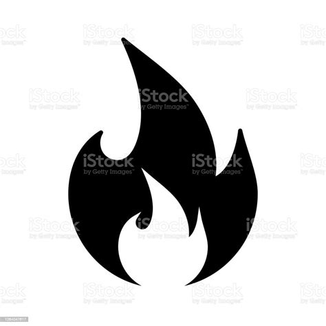 Fire Flat Symbol Stock Illustration Download Image Now Abstract