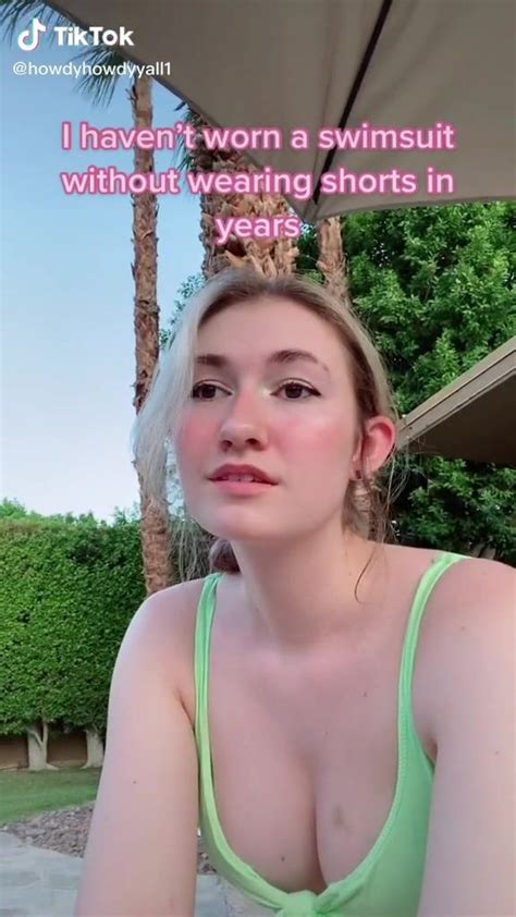 Hot Sydney Shows Cleavage In Light Green Bikini Top Sexyfilter