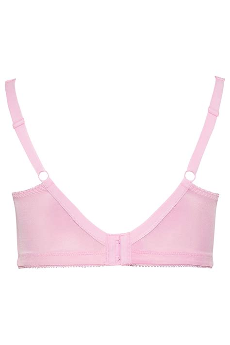 Plus Size Light Pink Hi Shine Lace Non Padded Non Wired Full Cup Bra Yours Clothing