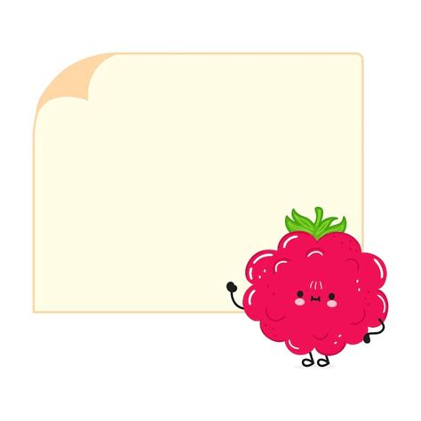 Premium Vector Raspberries Poster Character Vector Hand Drawn Cartoon