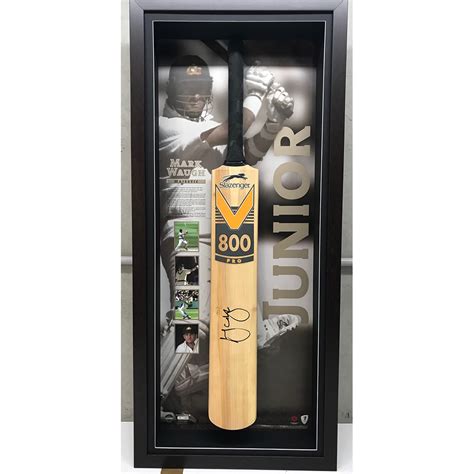 Mark Waugh - Signed & Framed Limited Edition Majestic Cricket Bat ...