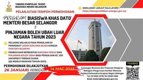 Biasiswa Khas Menteri Besar Selangor & PBU Luar Negara 2023