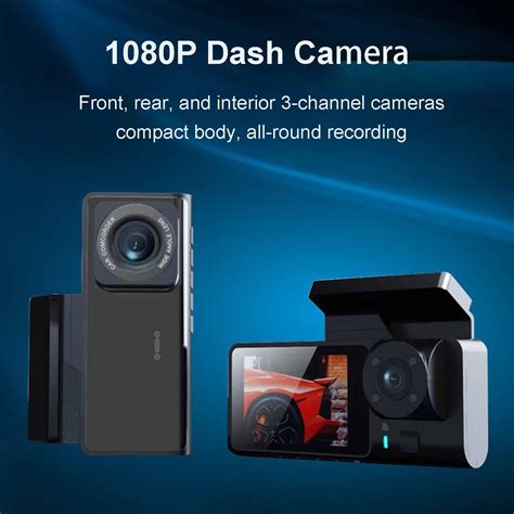 Zfyxgs Dash Cam Front Inside Rear 2 Inch 1080p Hd Screen Dash Camera