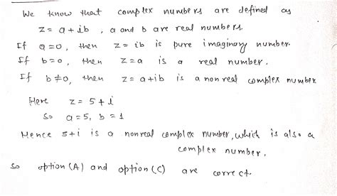 Solved Identify The Number As Real Complex Pure Imaginary Or