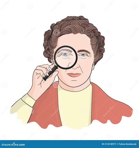 Agatha Christie Cartoon Vector 213418977