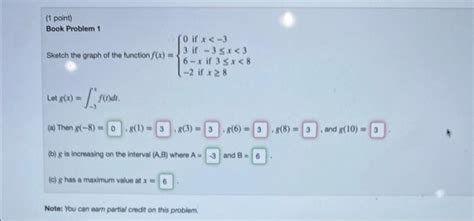 Solved 1 Point Book Problem 1 Sketch The Graph Of The Chegg