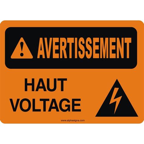 Affiche De S Curit Avertissement Haut Voltage