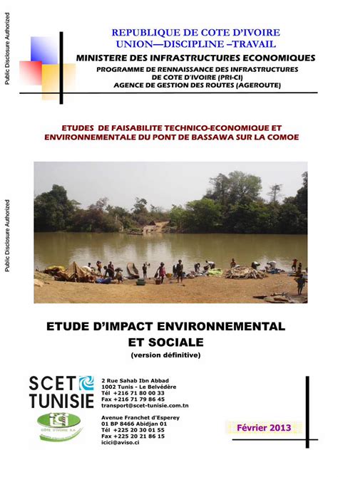 PDF ETUDES DE FAISABILITE TECHNICO Documents Worldbank Org Curated