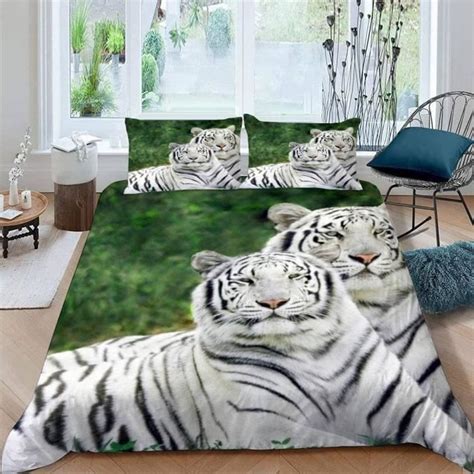 Housse De Couette Eenfant Tigre Parure De Lit Personnes Animaux