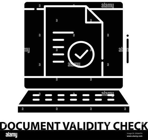 Document Validity Check Icon Black Vector Sign With Editable Strokes